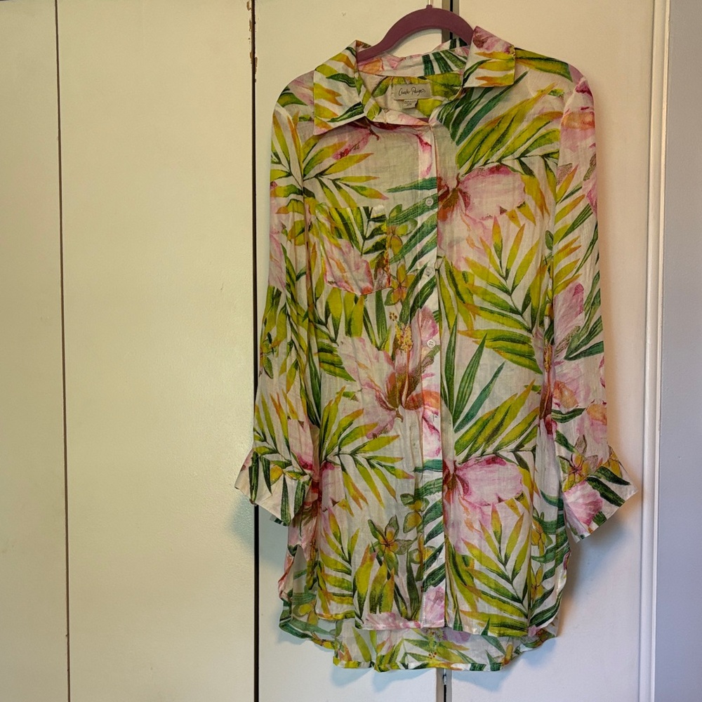 Charlie Paige Vibrant Floral Blouse